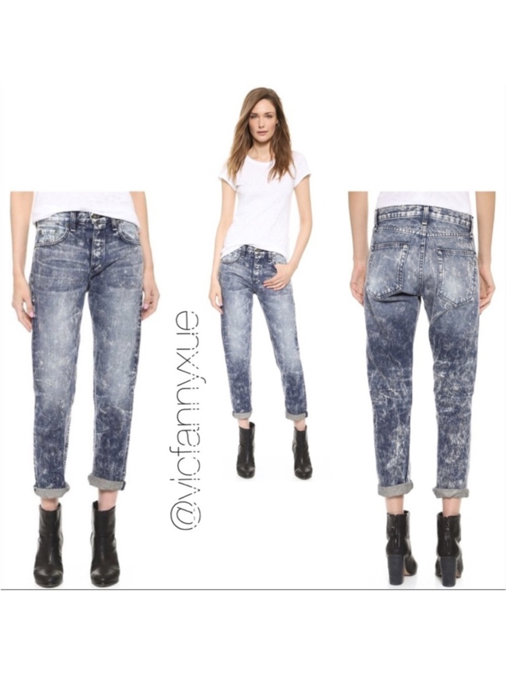 Rag & Bone acid wash cropped jeans 25